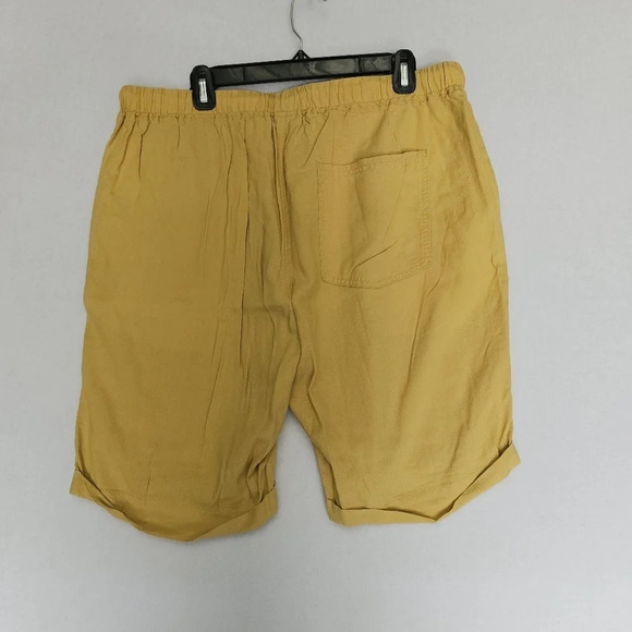 Mens  Shorts Casual Linen blend Summer Beach Elastic Waist with Drawstring - Picture 6 of 8